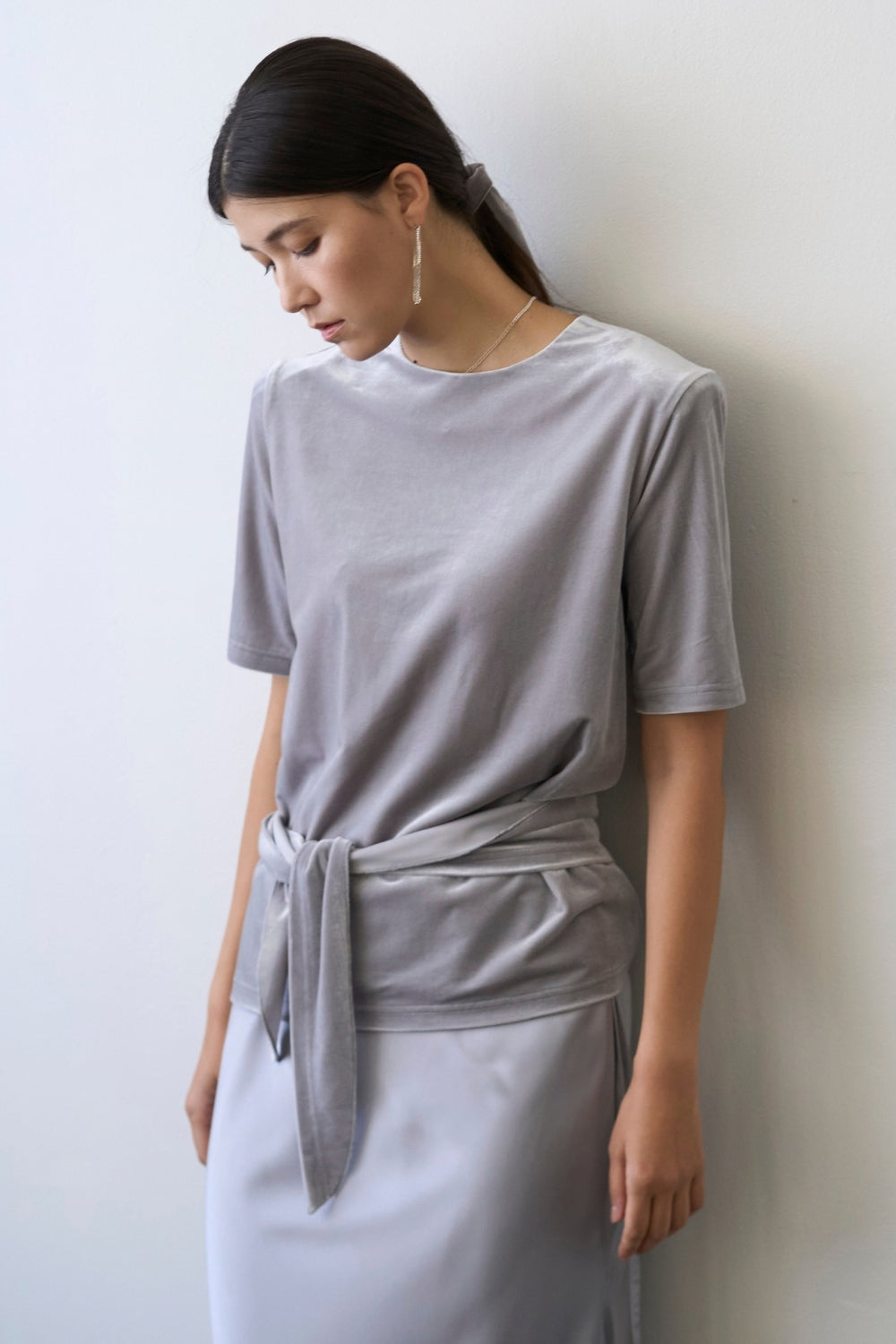 Dry Velour Boxy Tee - ICY SILVER