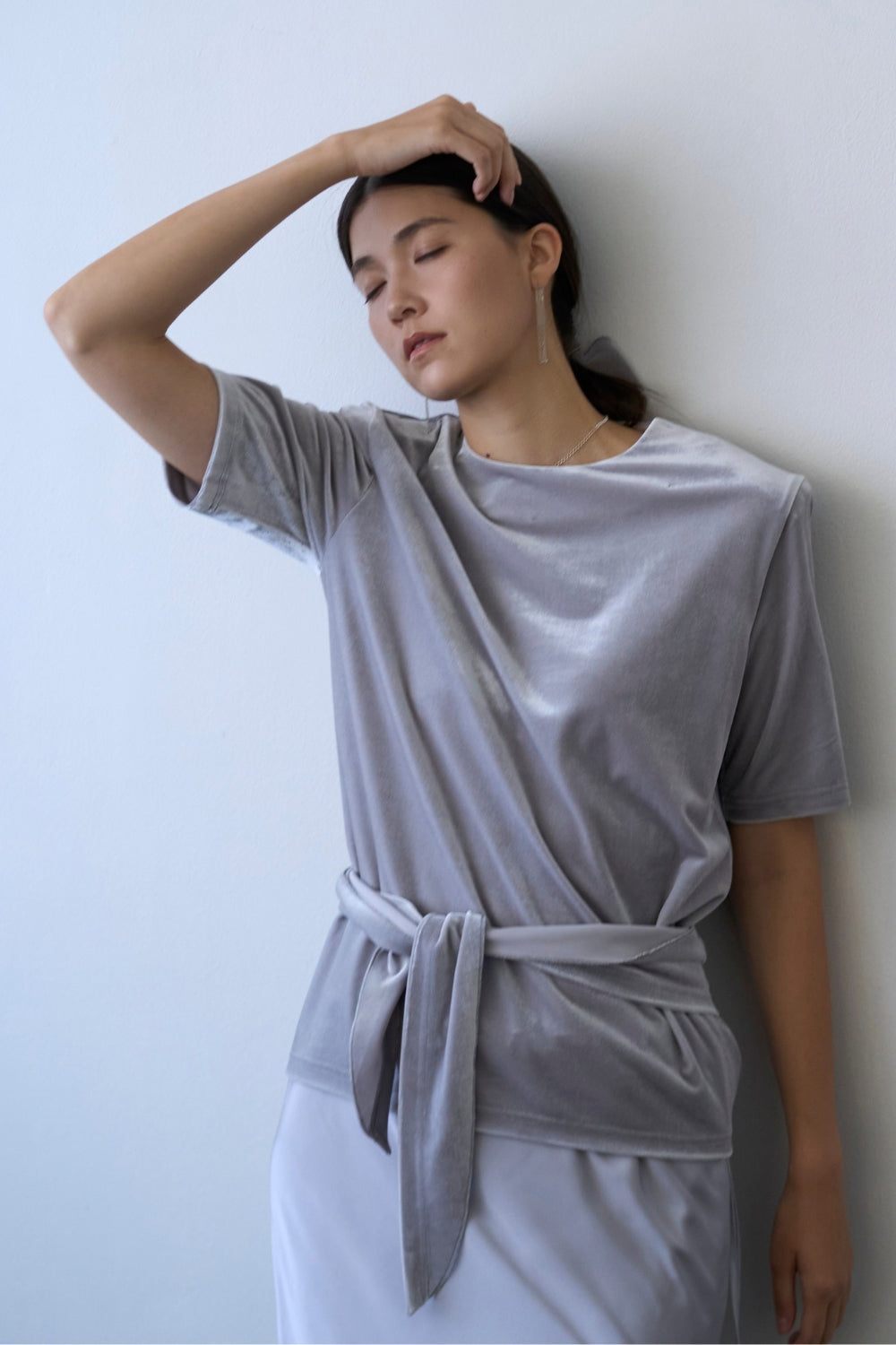 Dry Velour Boxy Tee - ICY SILVER
