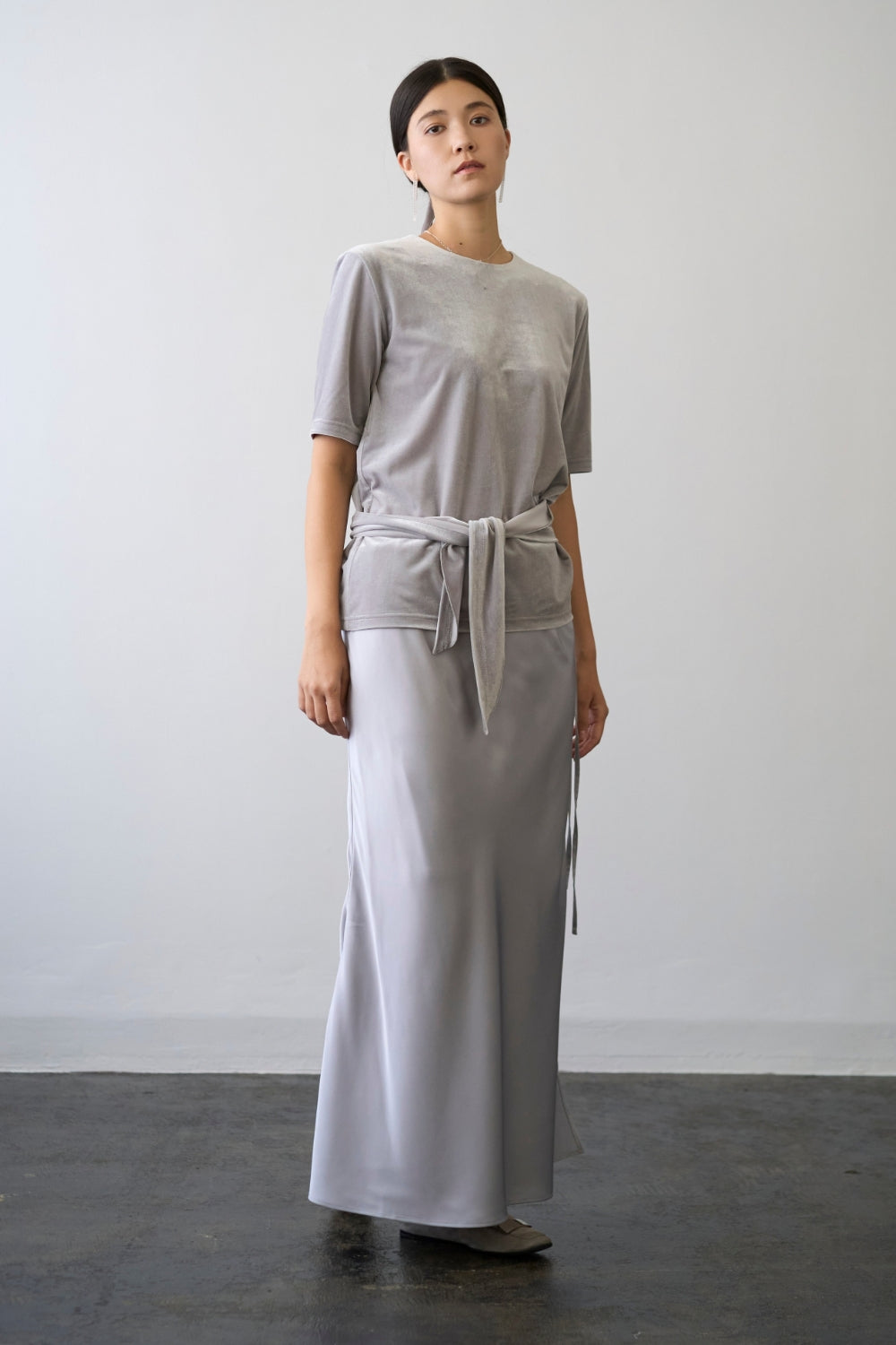 Dry Velour Boxy Tee - ICY SILVER
