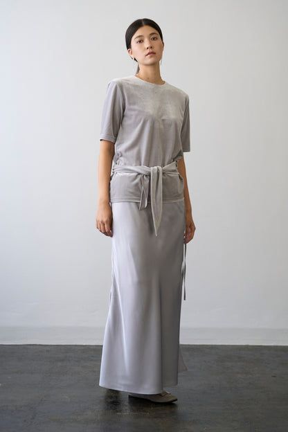 Dry Velour Boxy Tee - ICY SILVER