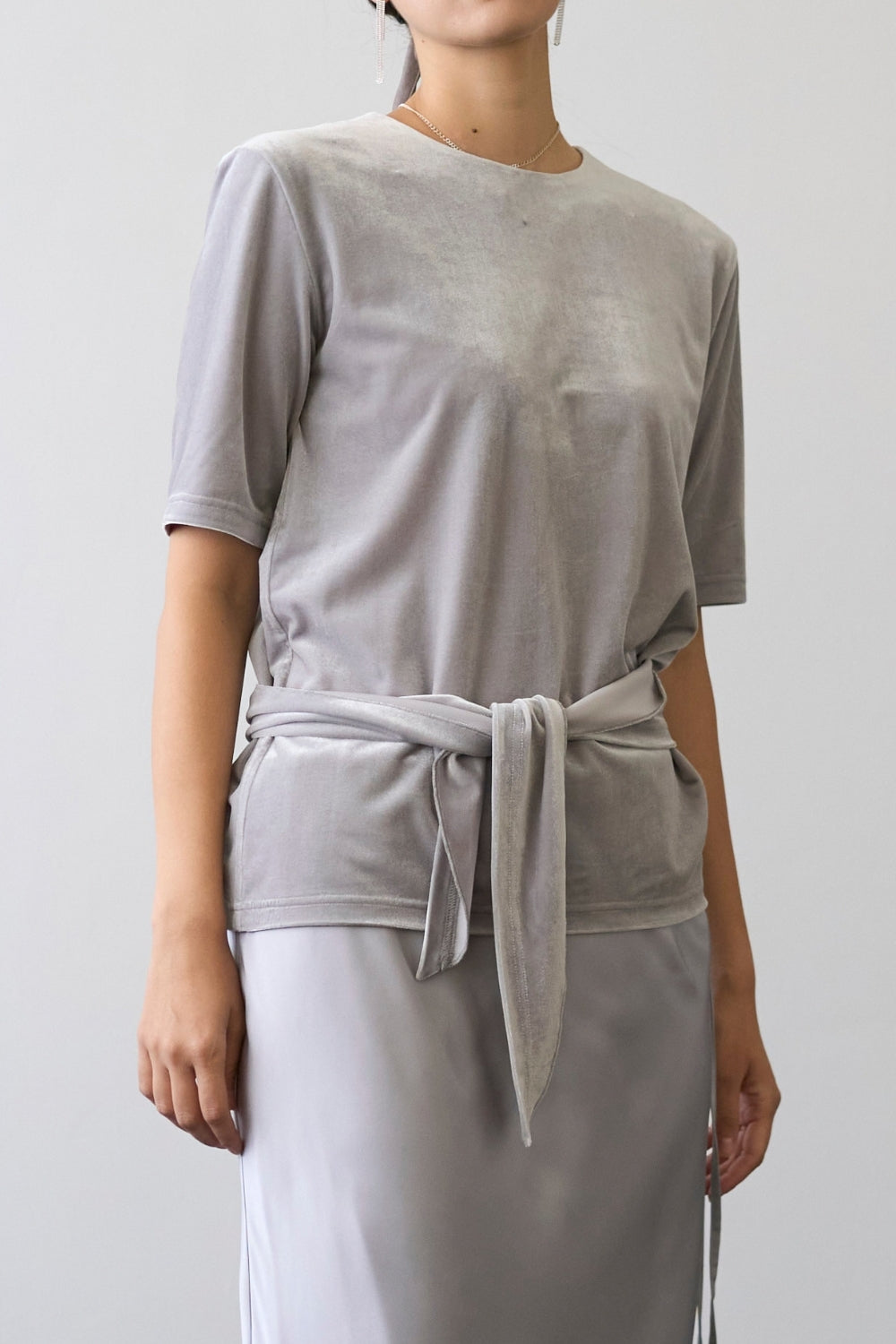 Dry Velour Boxy Tee - ICY SILVER
