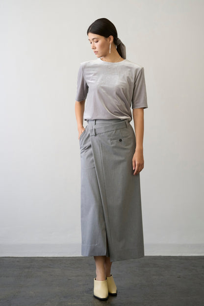 Dry Velour Boxy Tee - ICY SILVER