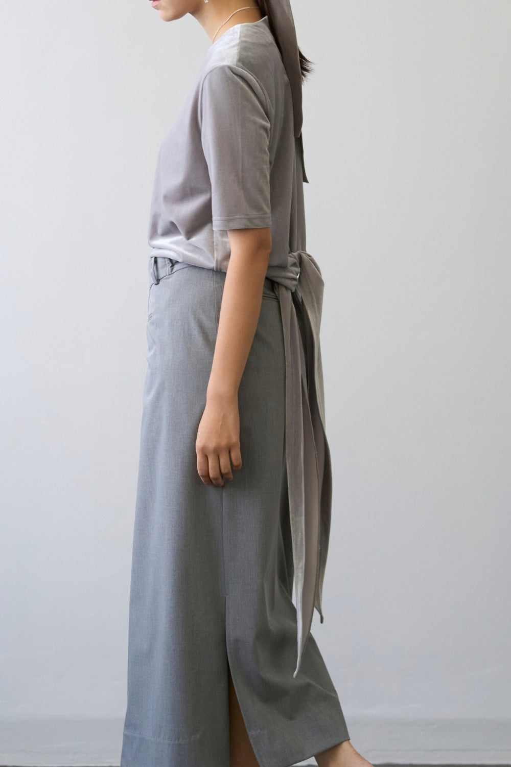 Dry Velour Boxy Tee - ICY SILVER