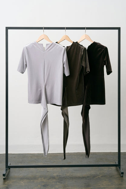 Dry Velour Boxy Tee - ESPRESSO