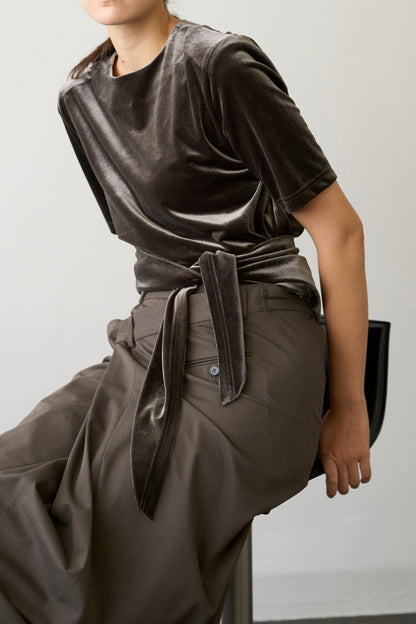 Dry Velour Boxy Tee - MOSS GREEN