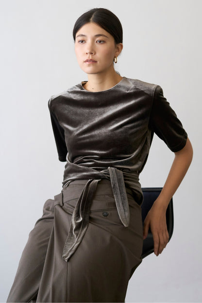 Dry Velour Boxy Tee - MOSS GREEN