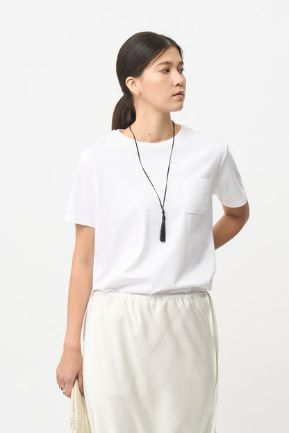 Minimal Pocket Silket T-shirts - BLACK・WHITE・DARK GRAY