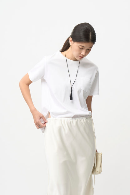 Minimal Pocket Silket T-shirts - BLACK・WHITE・DARK GRAY