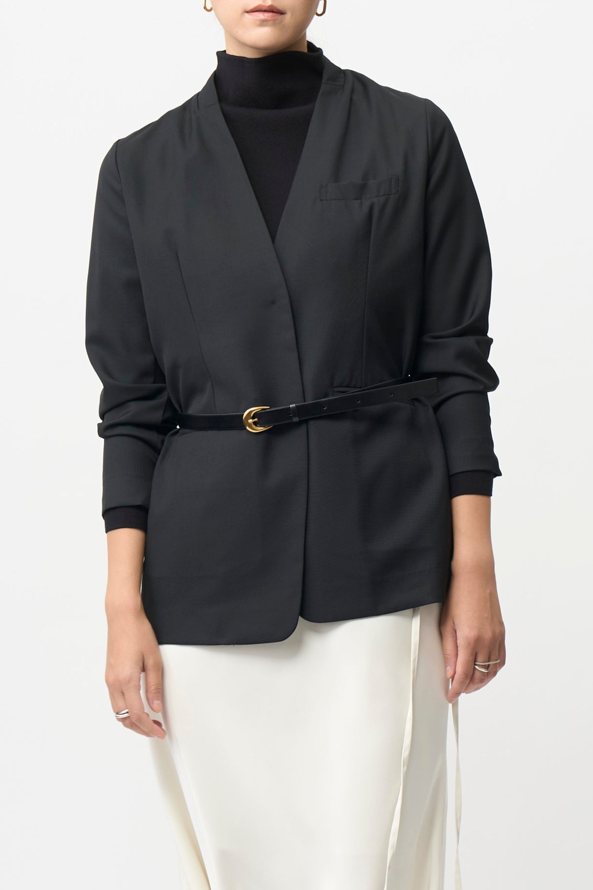 Mood Jacket No-Collar - BLACK