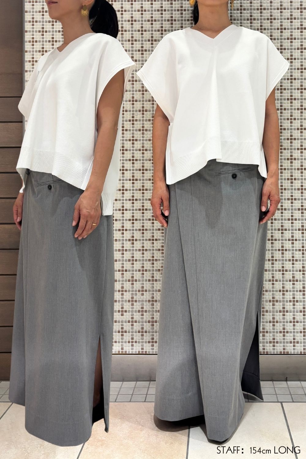 Odd Long Skirt - GRAY LONG・SHORT