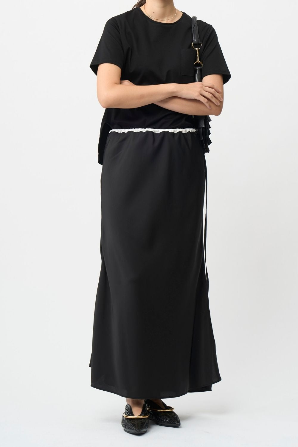 Satin Maxi Skirt - BLACK – seven dot