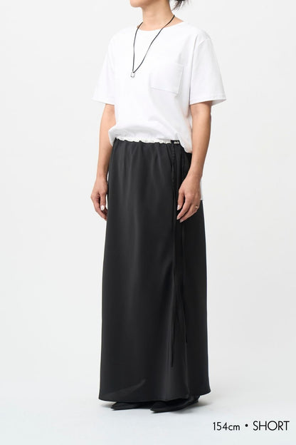 Satin Maxi Skirt - GRAY Short・Long