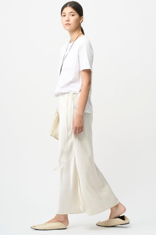Satin Maxi Skirt - OFF WHITE