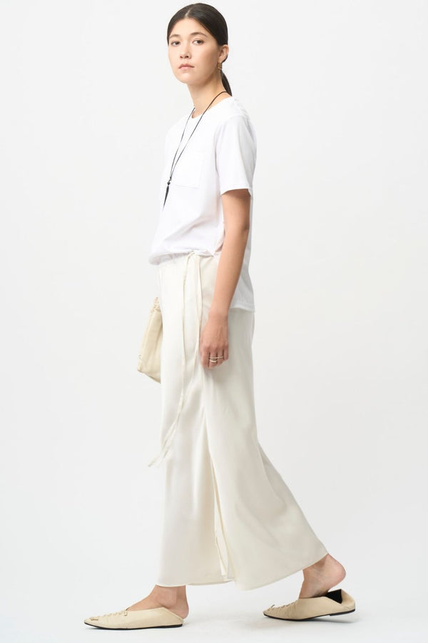 Satin Maxi Skirt - WHITE