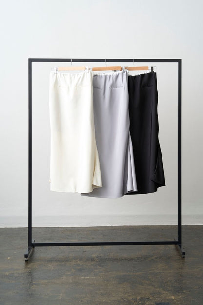 Satin Maxi Skirt - GRAY Short・Long