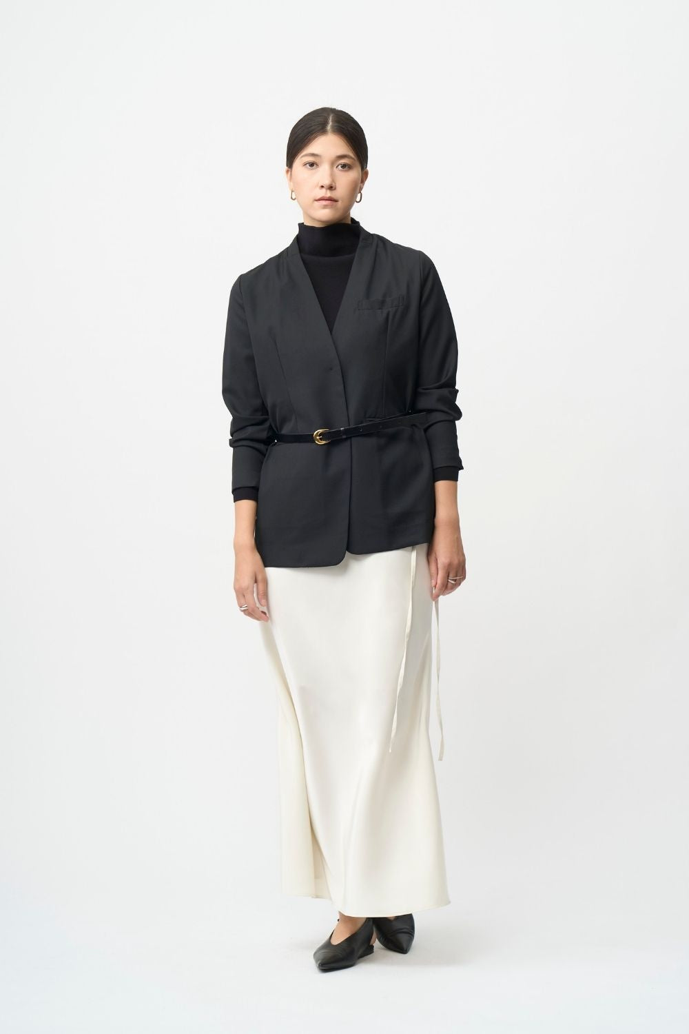 Satin Maxi Skirt - OFF WHITE Short・Long