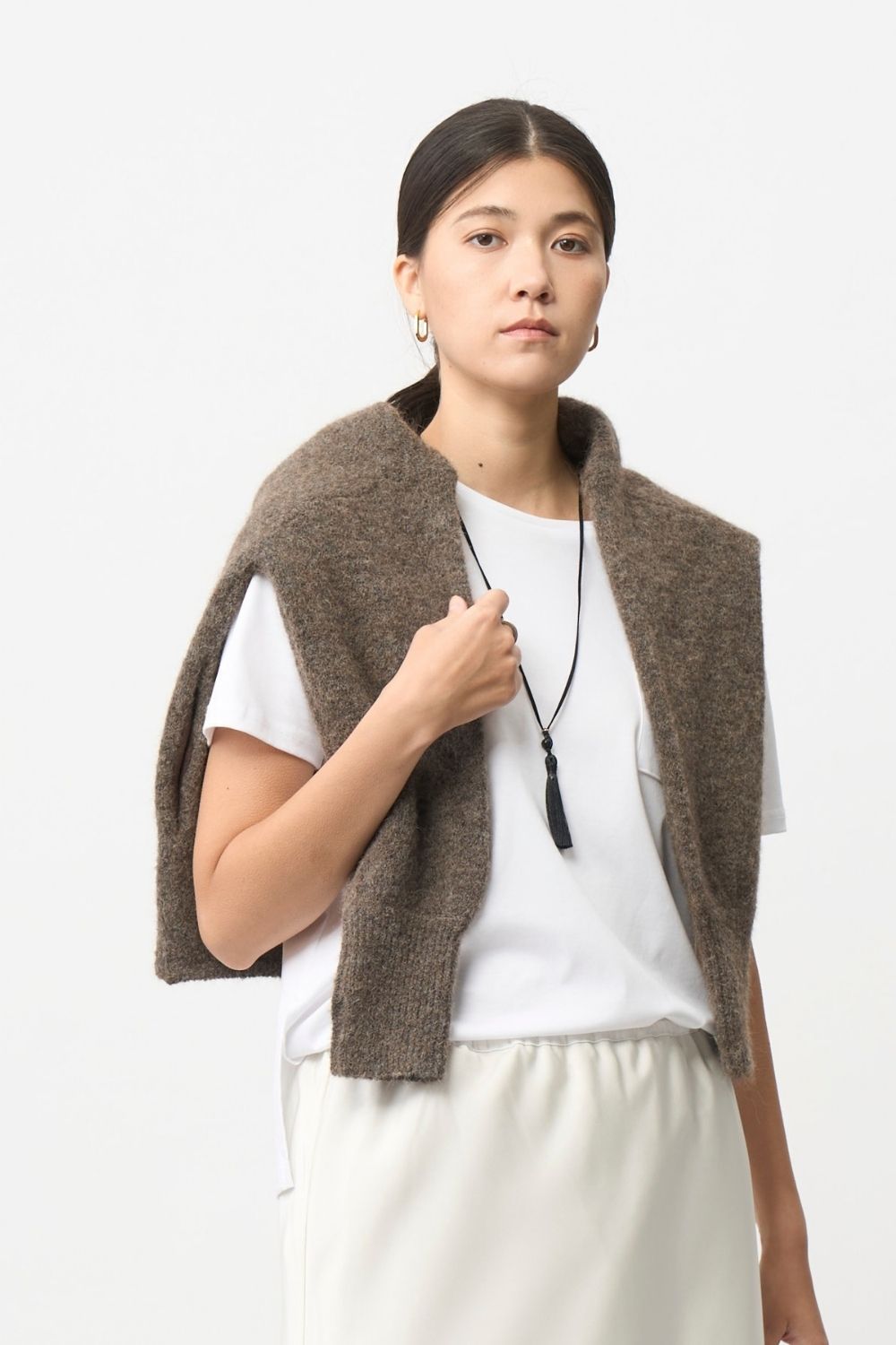 Shaggy Cardigan - BROWN