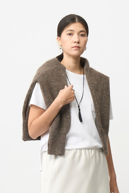 Shaggy Cardigan - BROWN