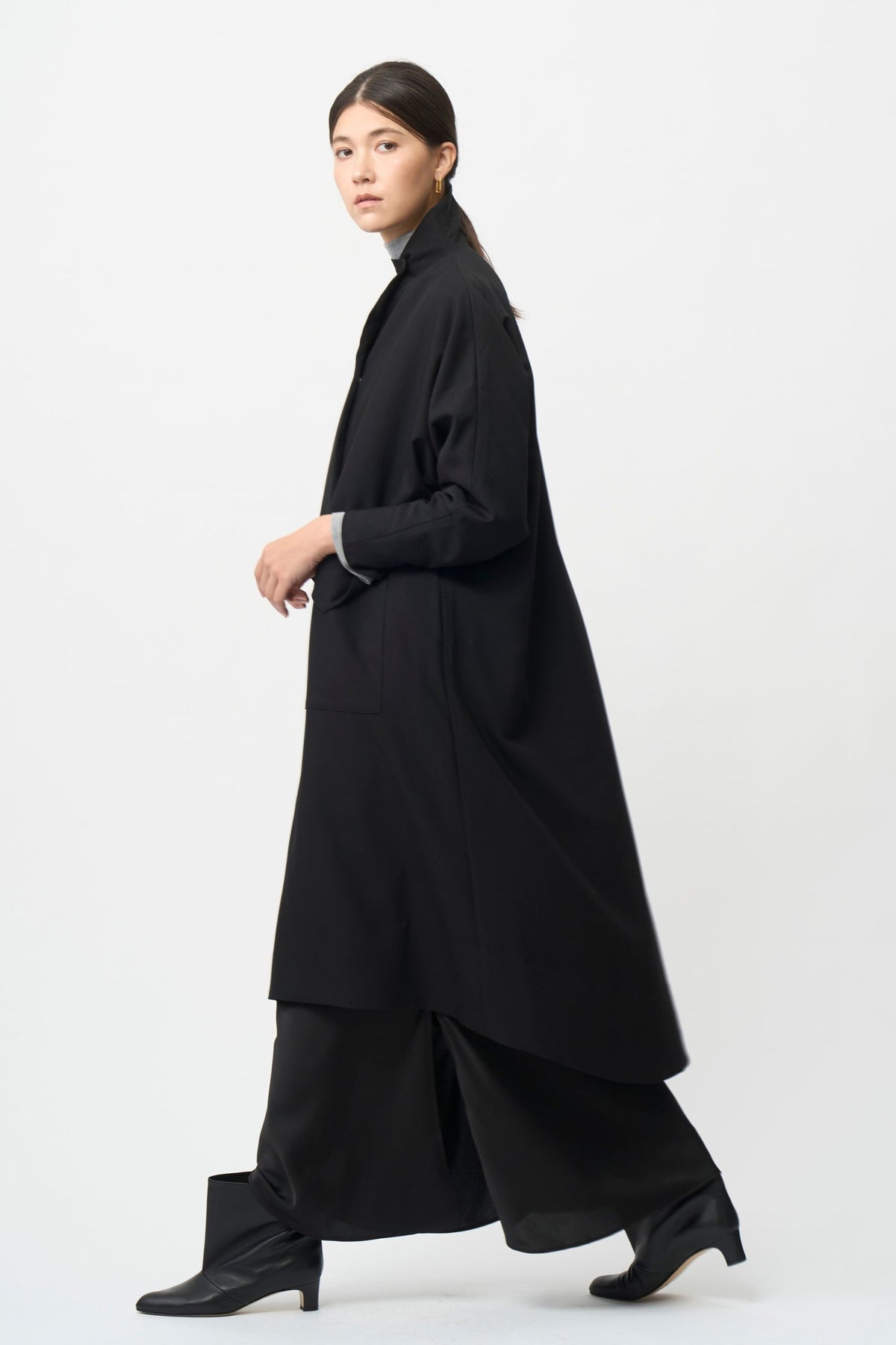 Stand Collar Light Coat - BEIGE