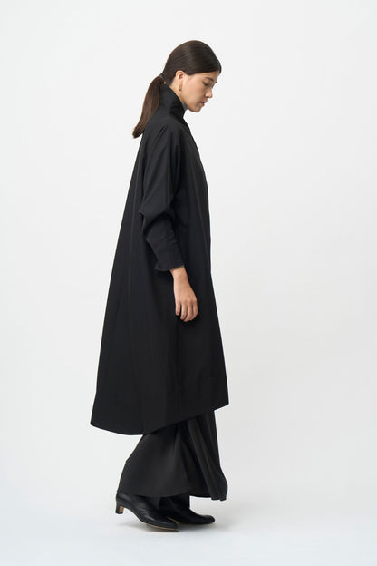 Stand Collar Light Coat - BLACK