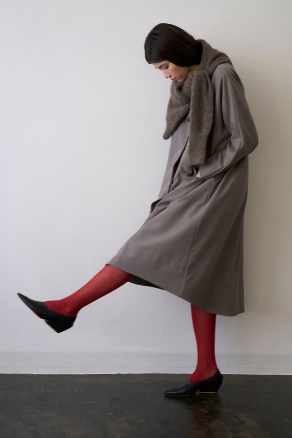 Stand Collar Light Coat - GRAY