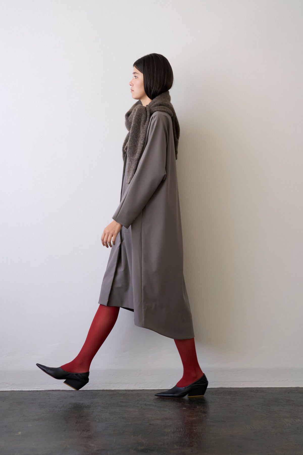 Stand Collar Light Coat - GRAY