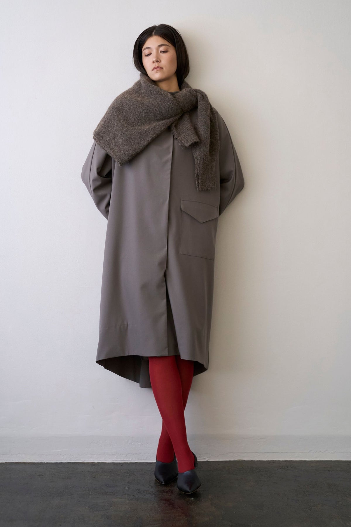 Stand Collar Light Coat - GRAY