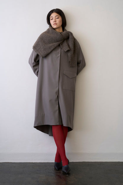 Stand Collar Light Coat - GRAY