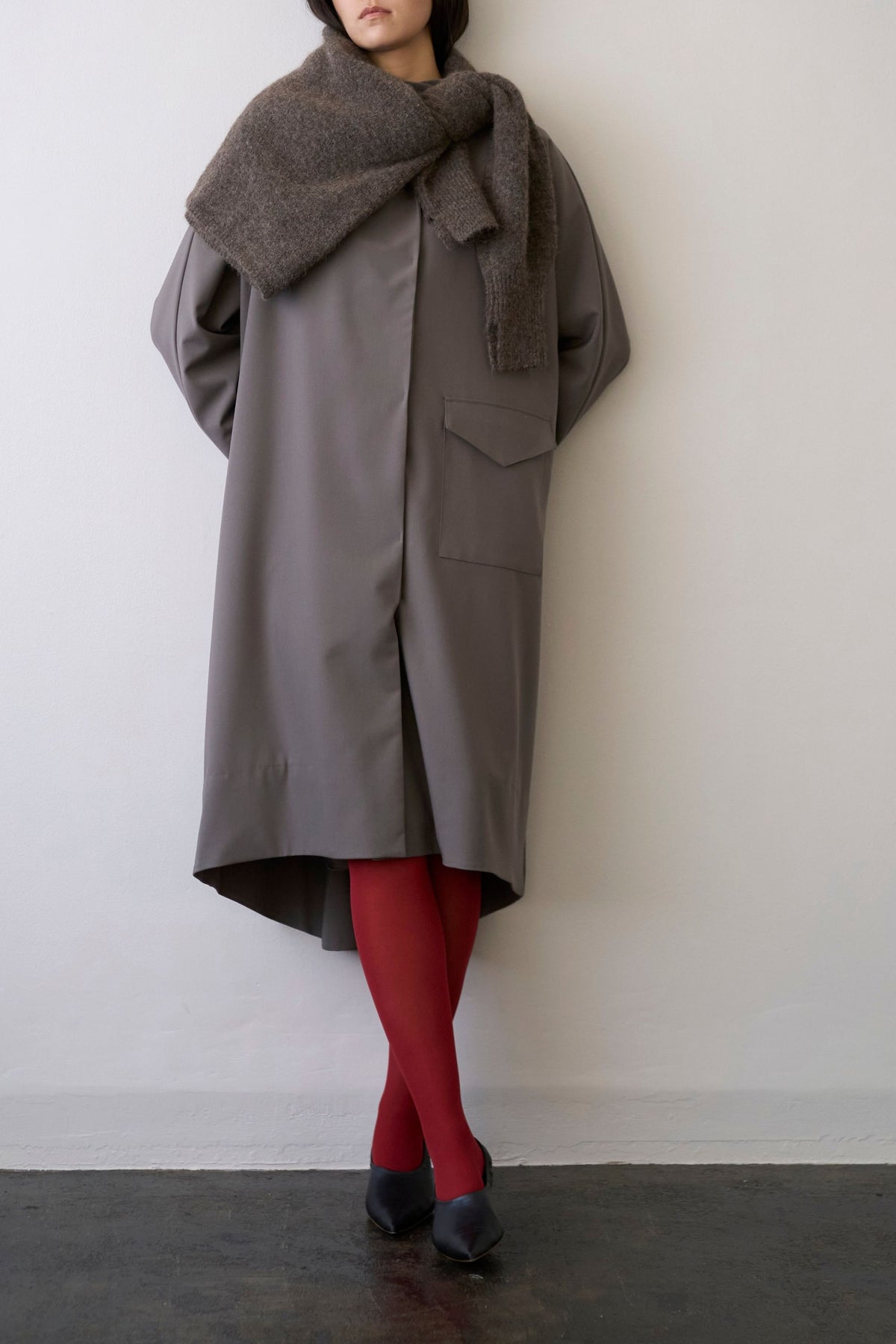Stand Collar Light Coat - GRAY