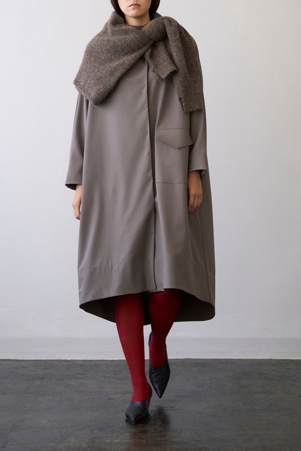 Stand Collar Light Coat - GRAY