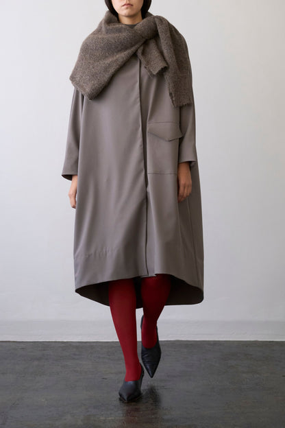 Stand Collar Light Coat - GRAY