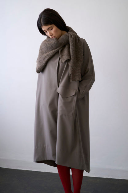 Stand Collar Light Coat - GRAY