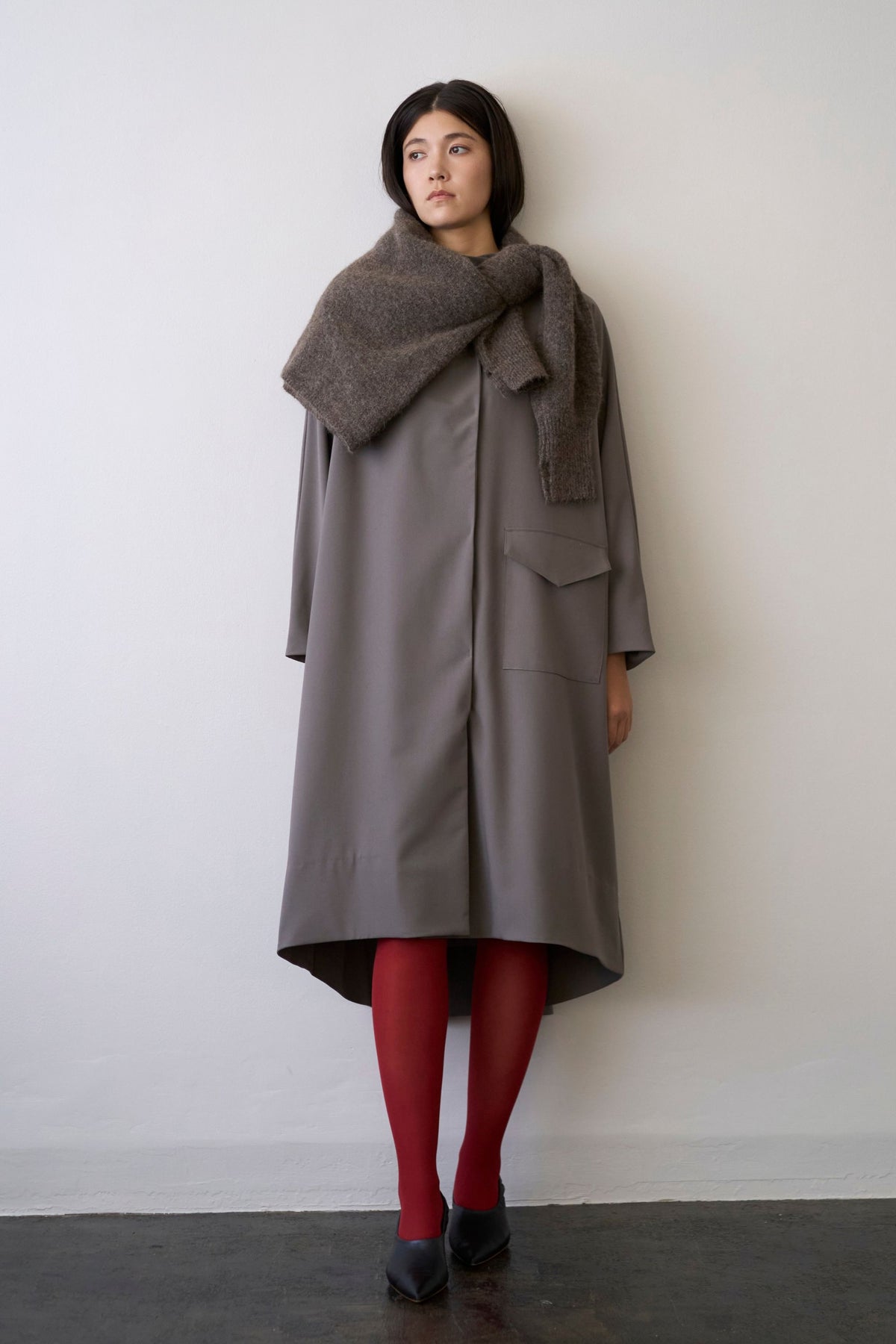 Stand Collar Light Coat - GRAY