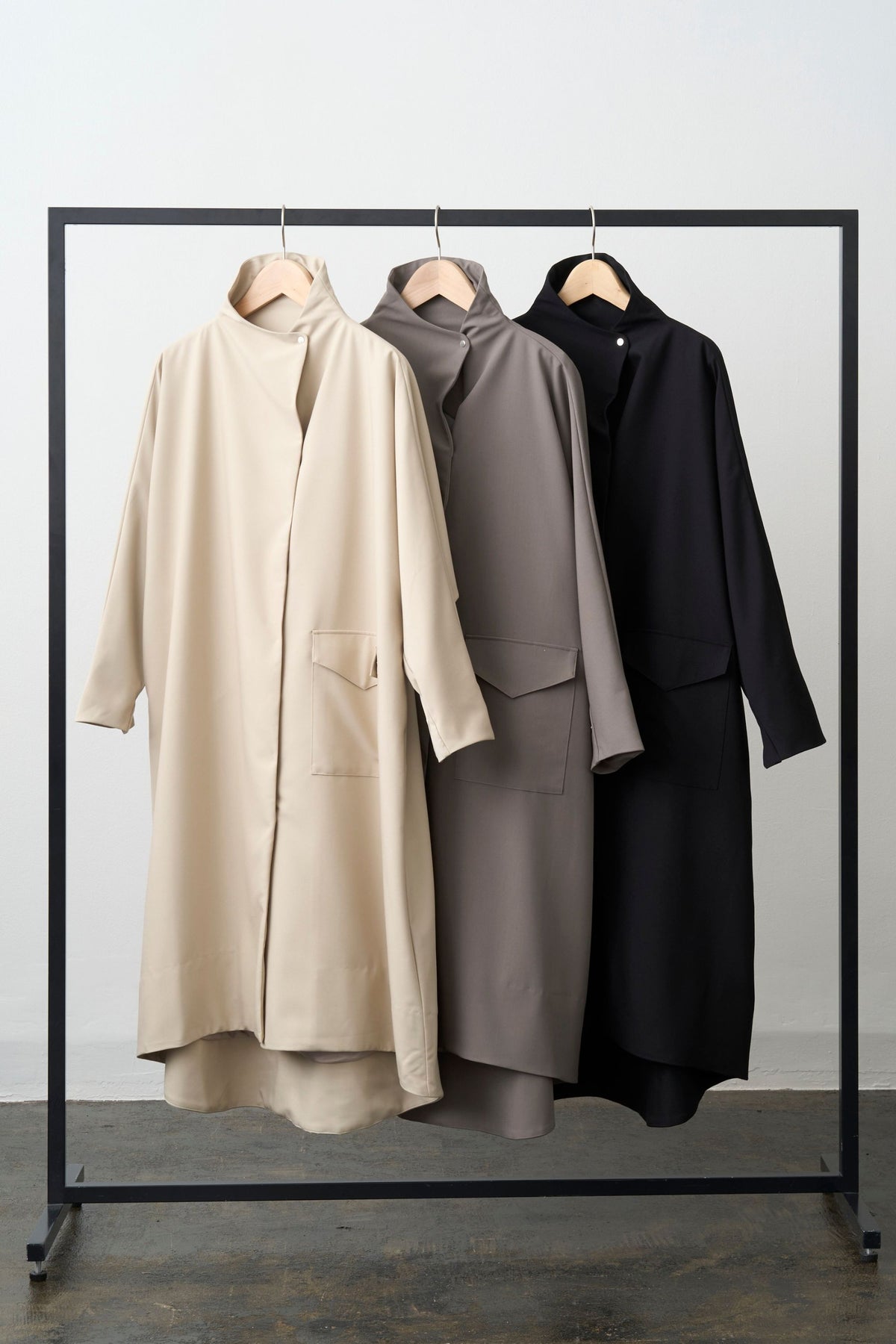 Stand Collar Light Coat - BEIGE