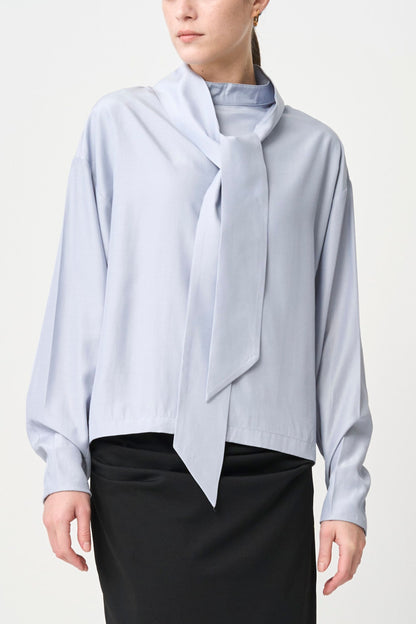 Ribbon Blouse - ICE GRAY