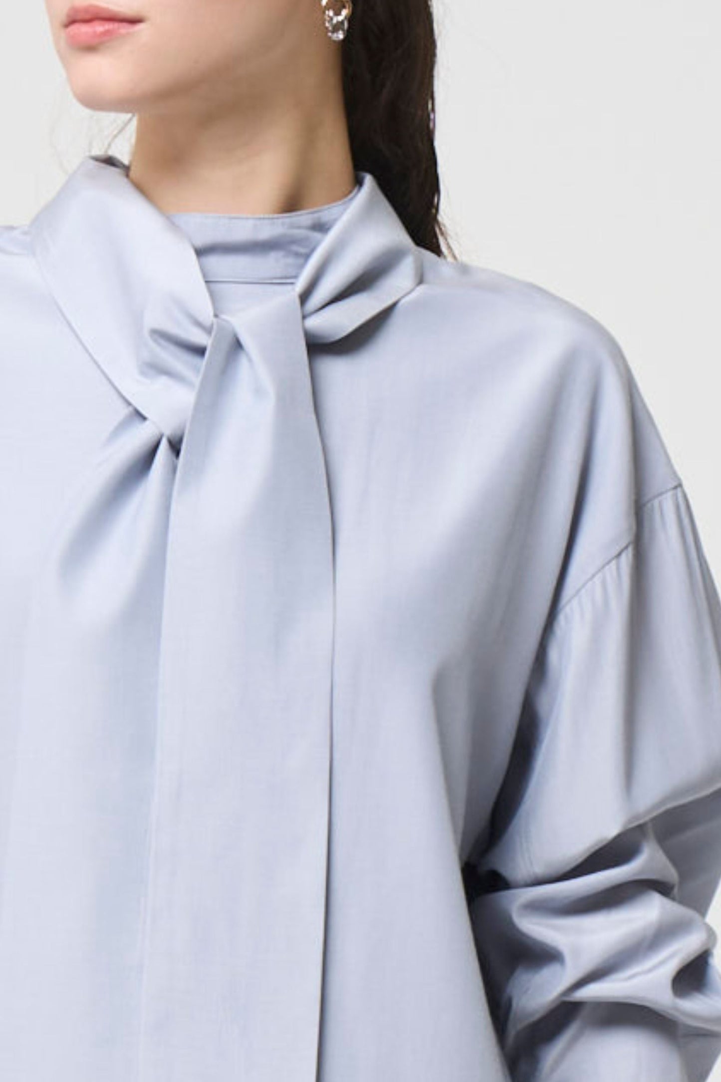 Ribbon Blouse - ICE GRAY