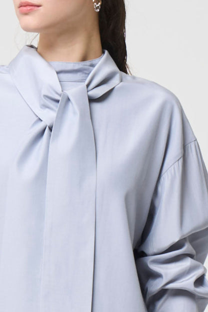 Ribbon Blouse - ICE GRAY