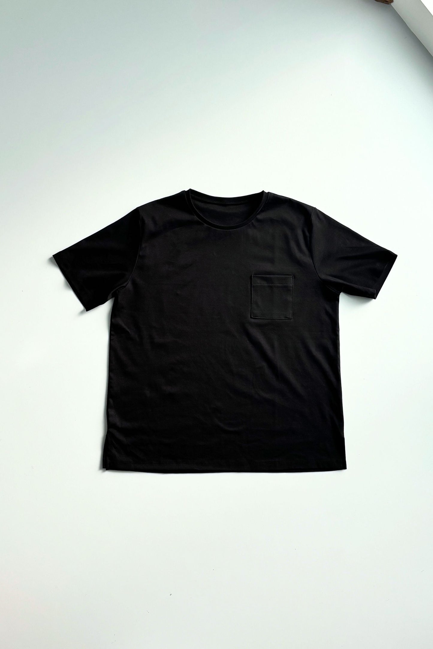 Minimal Pocket Silket T-shirts - BLACK・WHITE・DARK GRAY