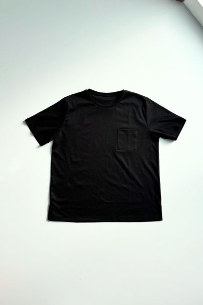 Minimal Pocket Silket T-shirts - BLACK・WHITE・DARK GRAY
