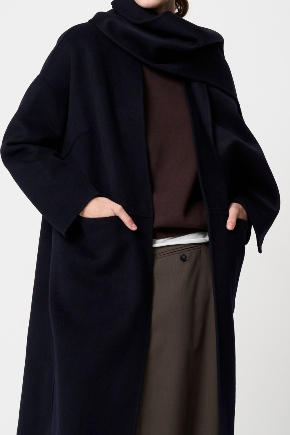 Wool River Tailored Coat - Dark Navy