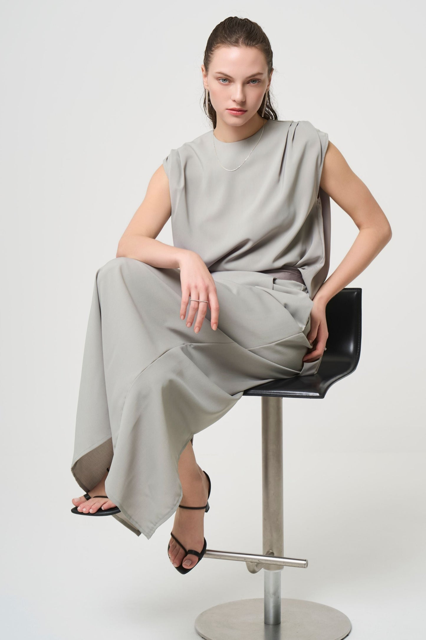 2way Long Straight Skirt - PISTACHIO GREEN