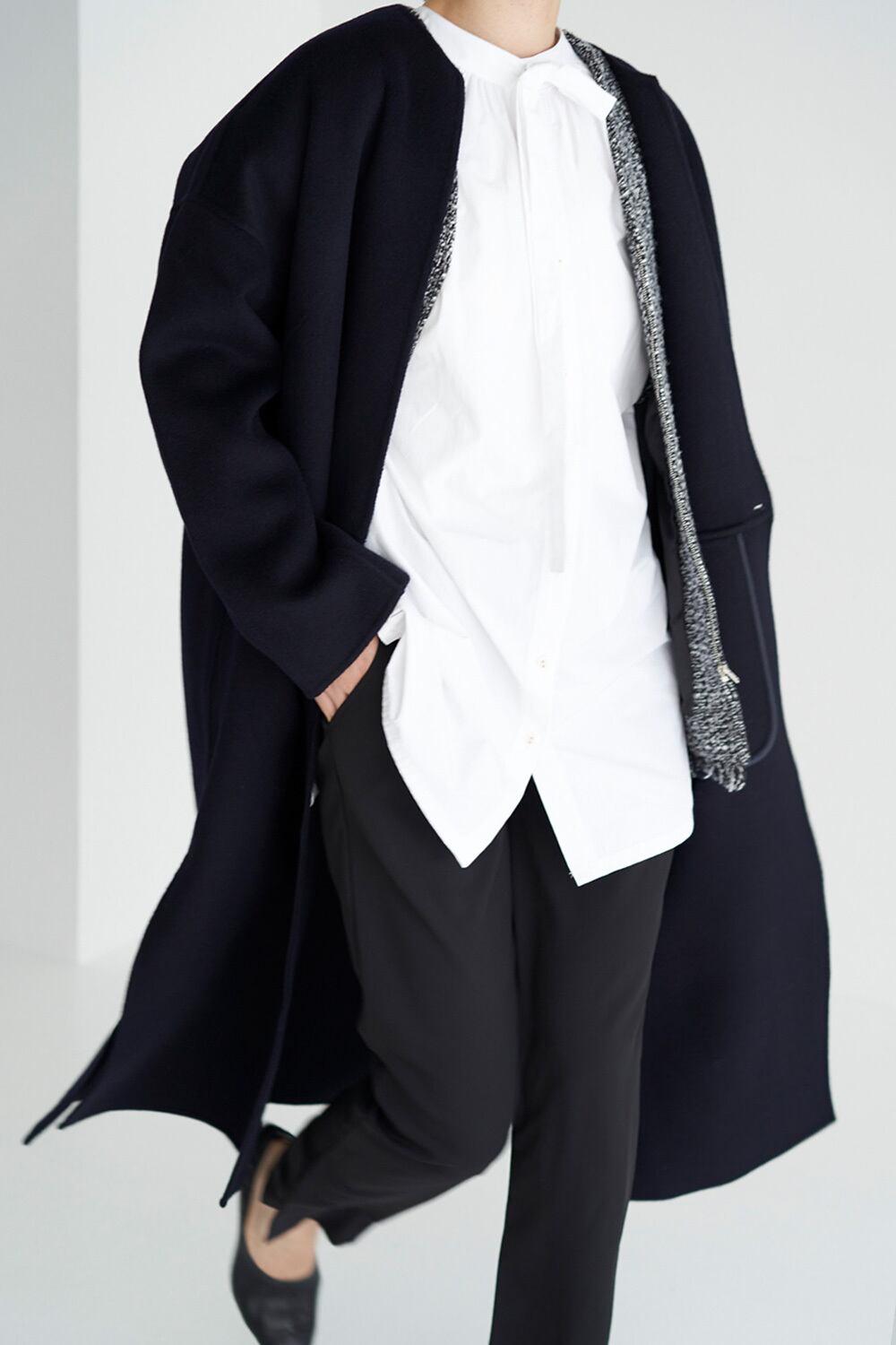 Wool River Tailored Coat - Dark Navy