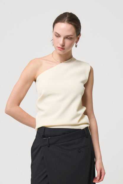 再入荷 Minimal Shoulder Cutsew - OFF WHITE