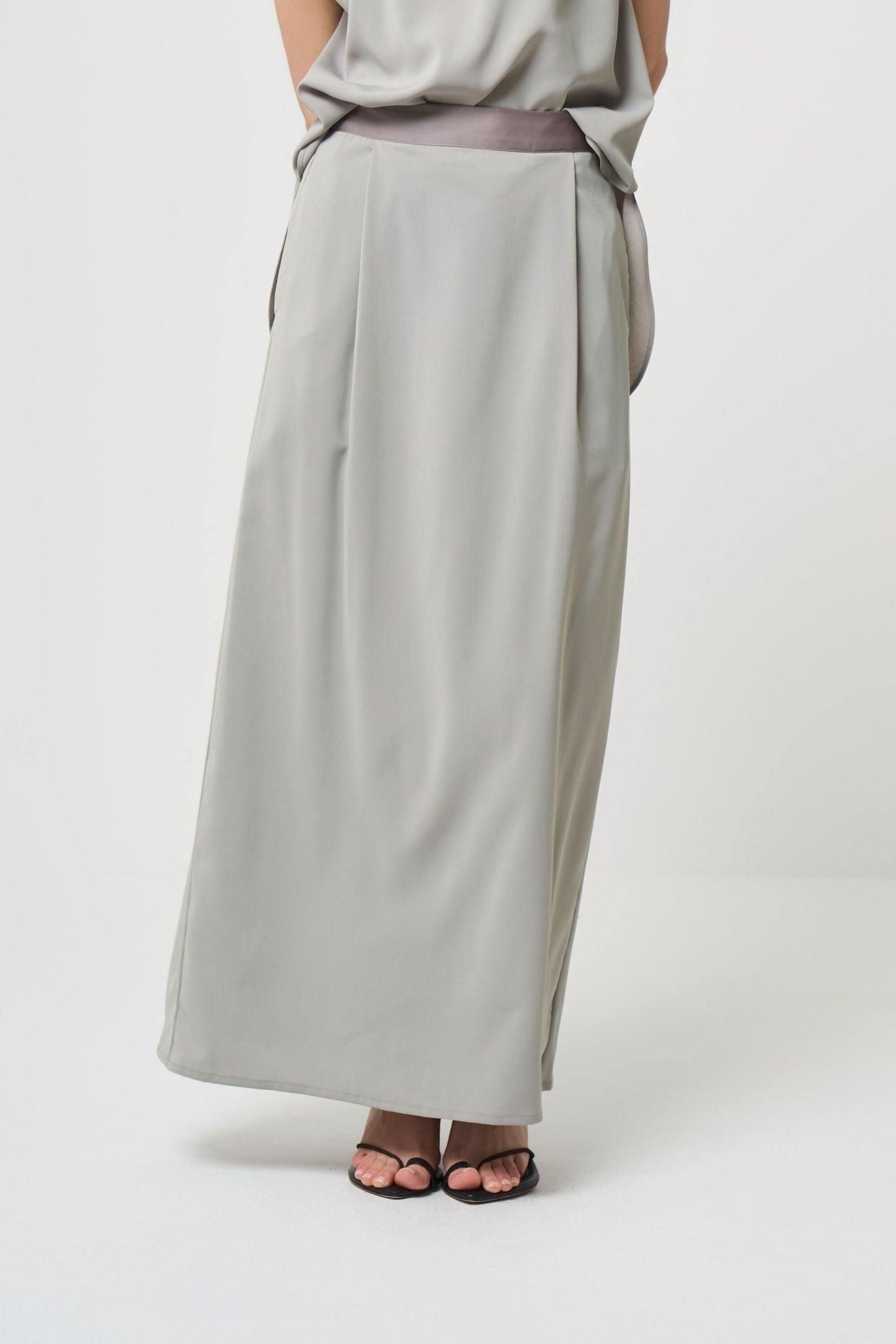2way Long Straight Skirt - PISTACHIO GREEN