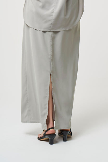 2way Long Straight Skirt - PISTACHIO GREEN