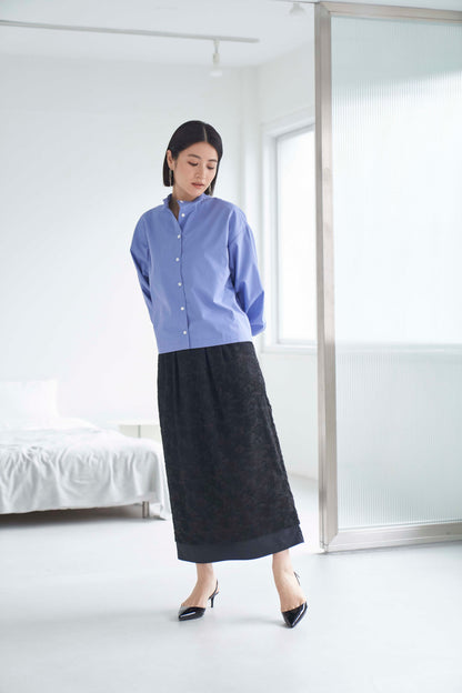 Rain Jacquard Skirt - BLACK