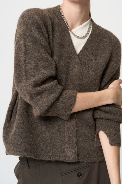 Shaggy Cardigan - BROWN