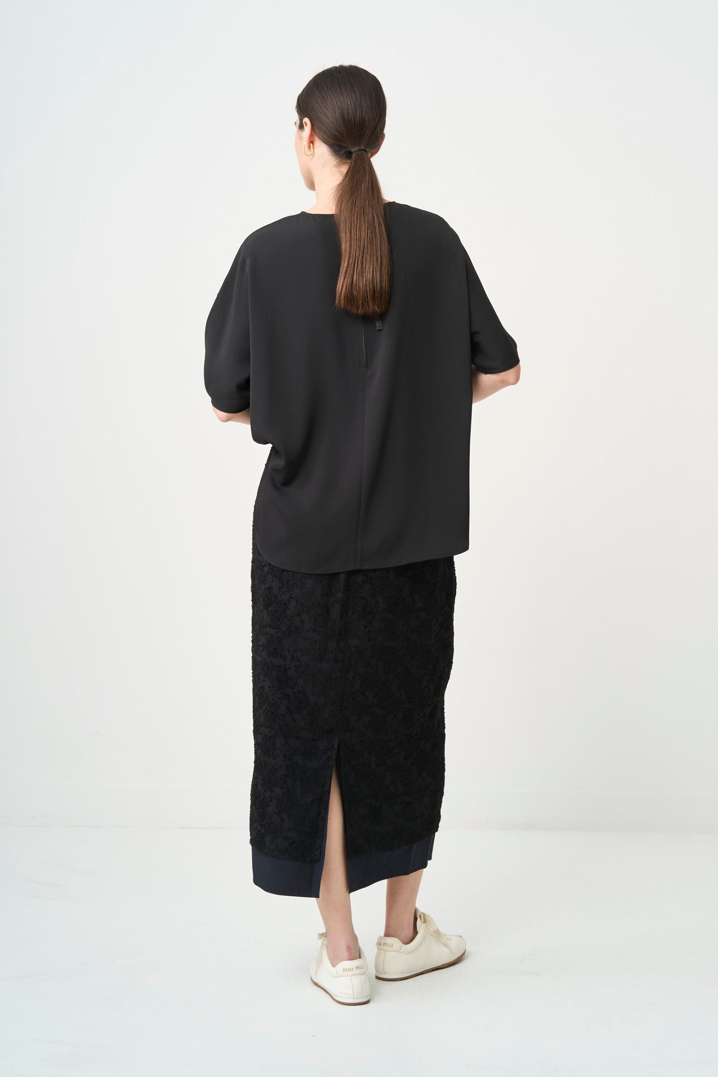 Rain Jacquard Skirt - BLACK