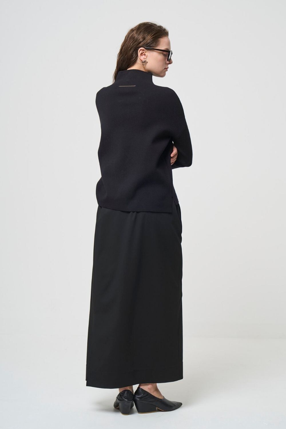 Bottle neck Knit - BLACK