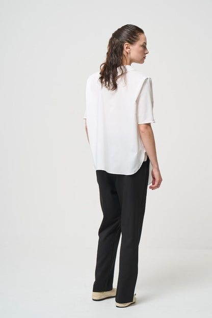 2way Collar Blouse - WHITE
